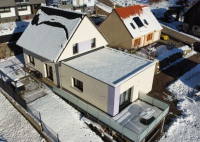 Vue aérienne d'une extension de maison à Mulhbach sur Munster dans le Haut-Rhin
