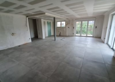 Salon séjour en rénovation après suppression mur porteur à Wintzenheim