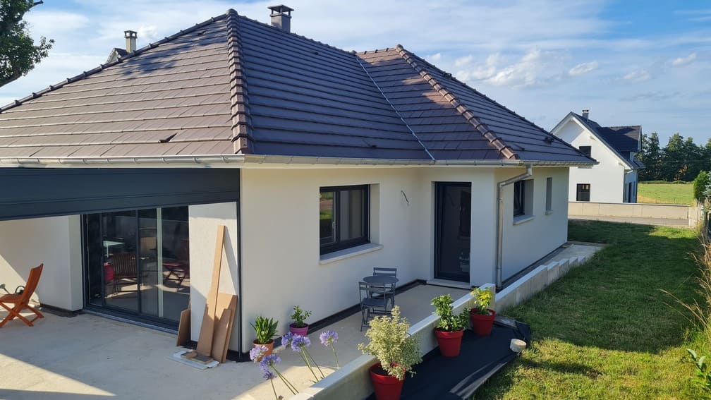 Construction d'une maison neuve à Schweighouse dans le Bas-Rhin - Vue de la pergola