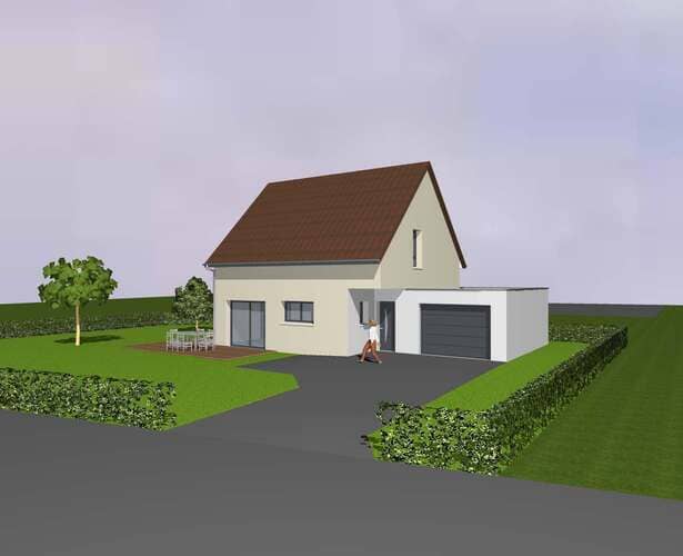 Modèle de maison 3D sur terrain à vendre à Oberhergheim