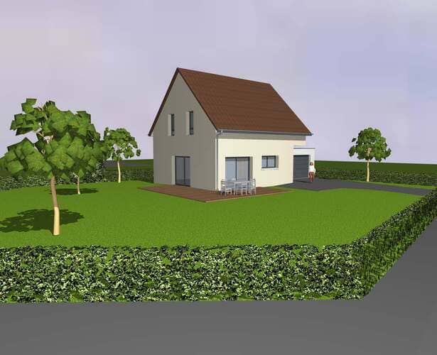 Modèle de maison 3D sur terrain à vendre à Oberhergheim