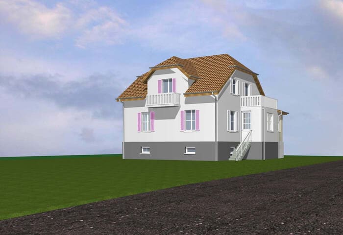Maison anée 30 Wueheim plan 3D - Maison ERBAT 