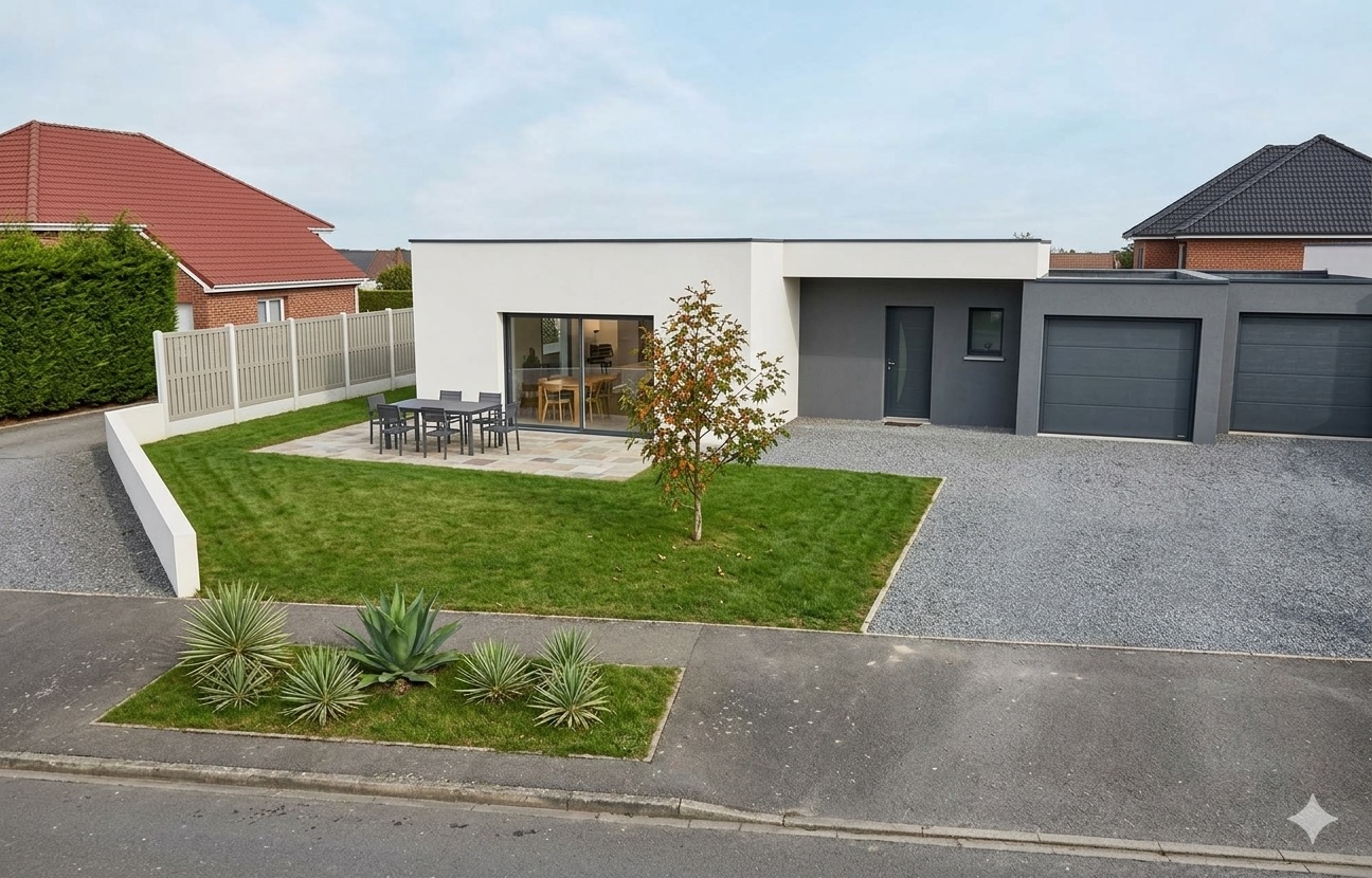Visuel 3D du projet de maison plein pied à Oberhergheim par Maisons ERBAT